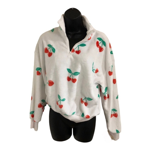 Cherry Print Fleece Pullover - Picture 4 of 12